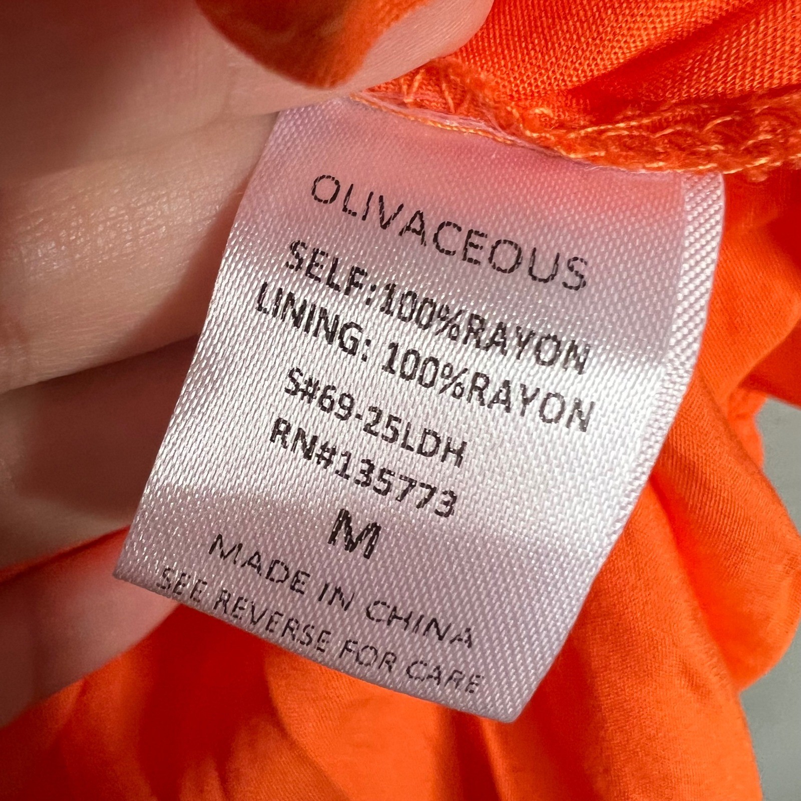 Olivaceous Orange Mini Dress Size M Square Neck Spaghetti Strap NWT