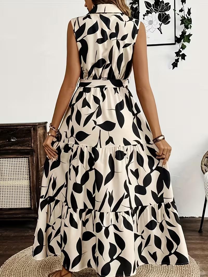 Plus Size 4XL Flowing Leaves Dress ✨New
