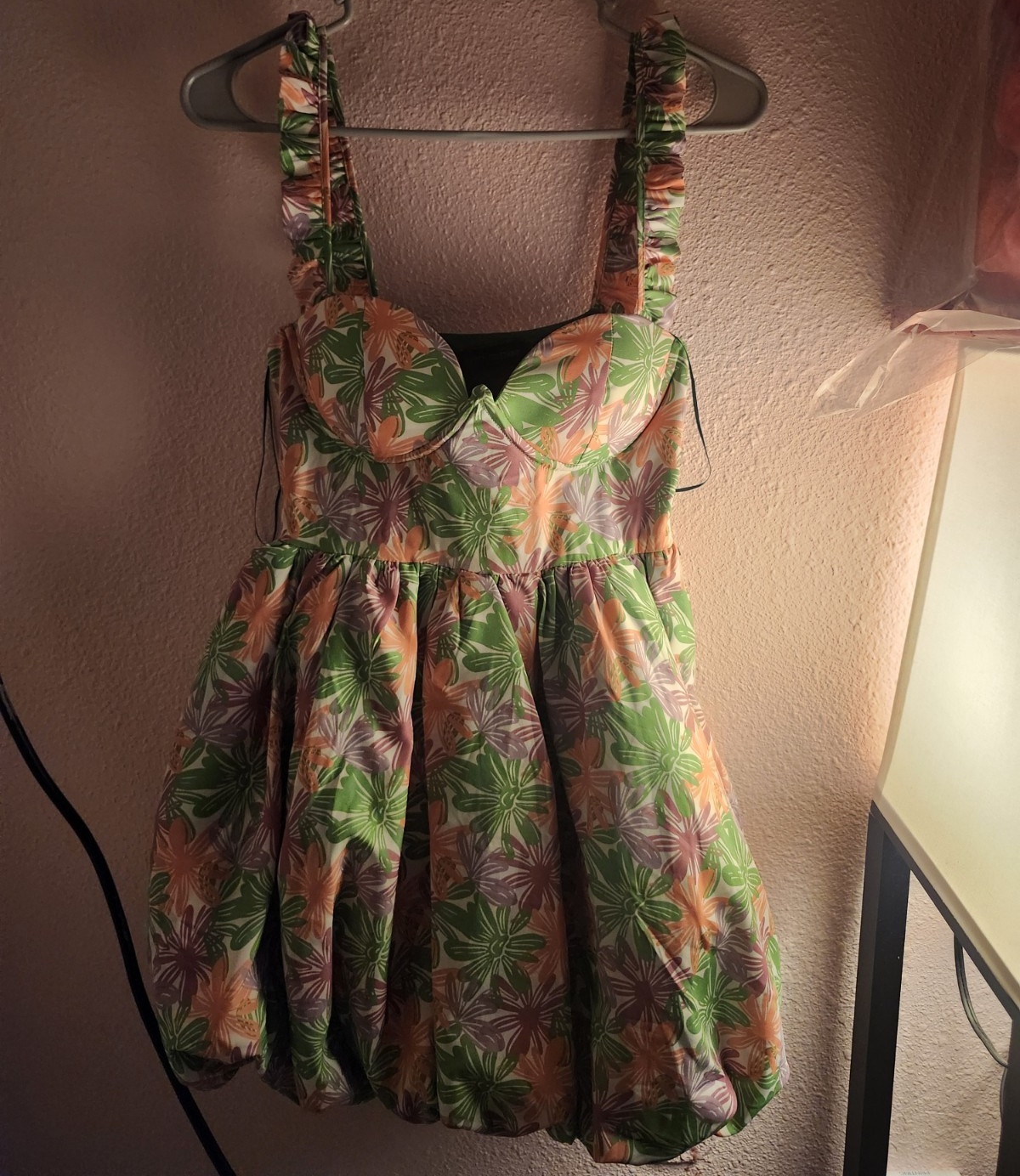 PrettyLittleThing Women’s 2 Tropical Floral Satin Mini Ruched Sundress