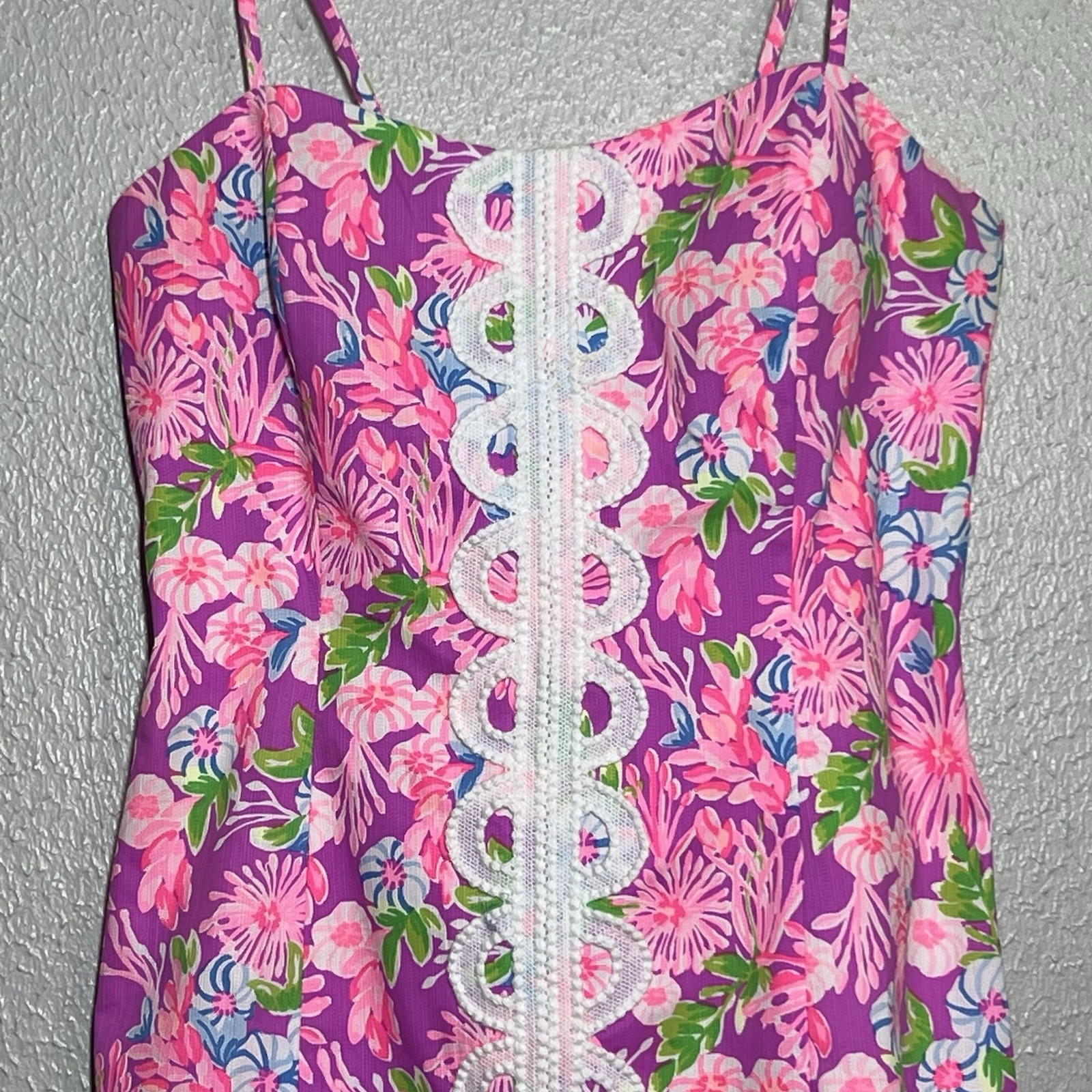 Lilly Pulitzer Shelli Stretch Fitted Dress Amethyst Moms The Word Mini Size 8