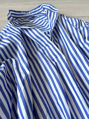 Journal Standard Blue White Striped 100% Cotton Shirt Dress Size M Relaxed Fit