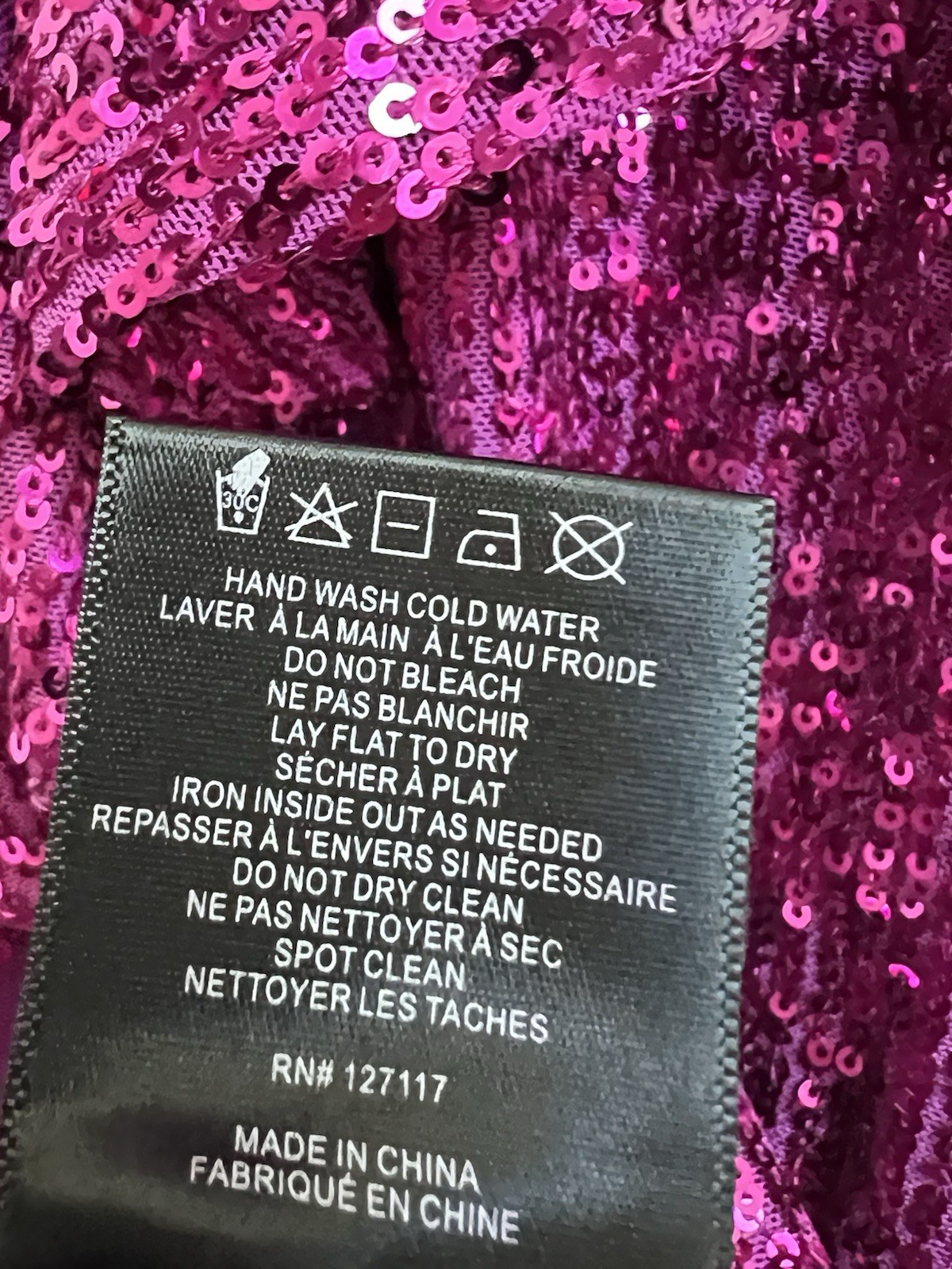NWT Badgley Mischka Dress Size 12 Sequin Isla Cocktail Dress Pink Fuchsia Prom