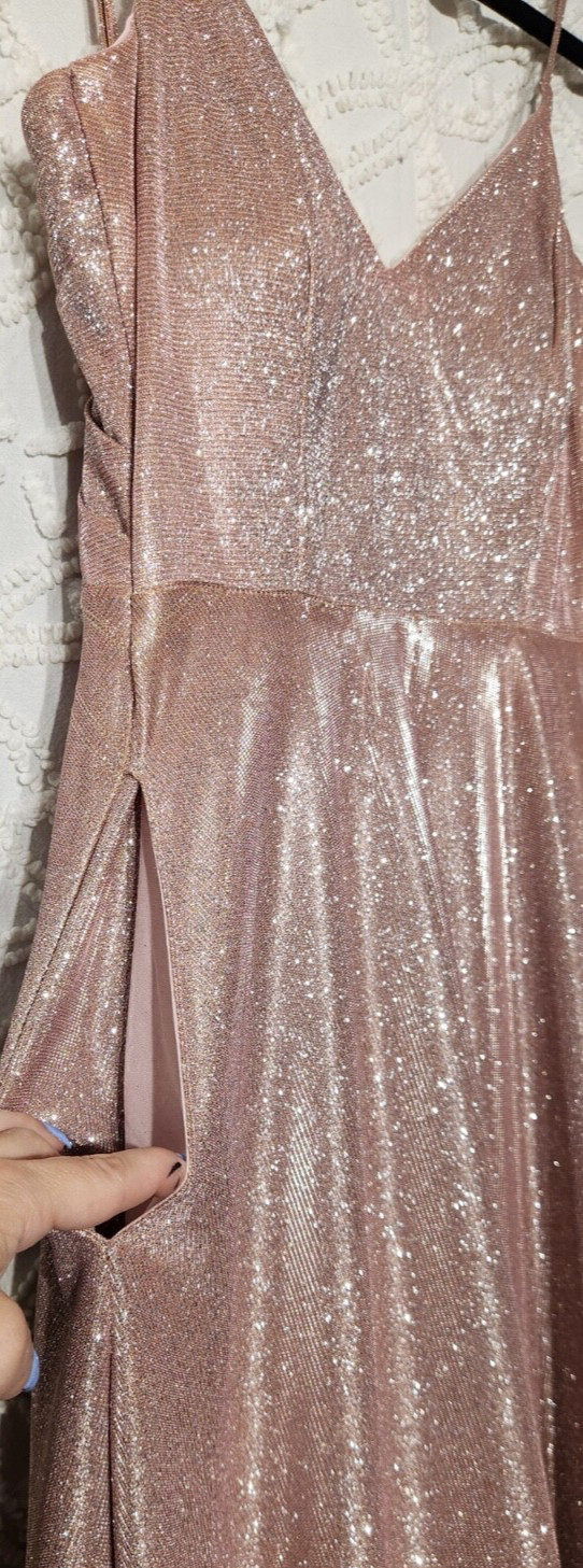Trixxi Womens Formal Glitter Dress Size 7 Pink Prom Sparkle Barbie Long