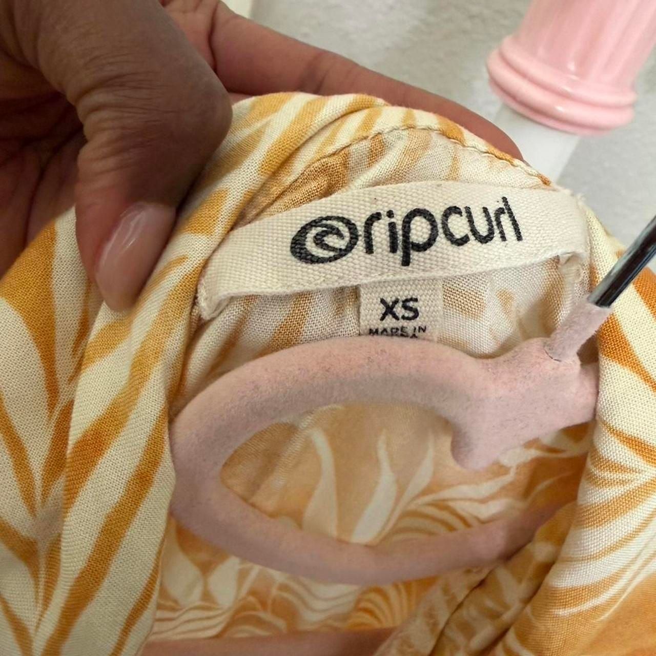 Rip Curl Yellow Tropical Palm Print Button-Up Maxi Dress
