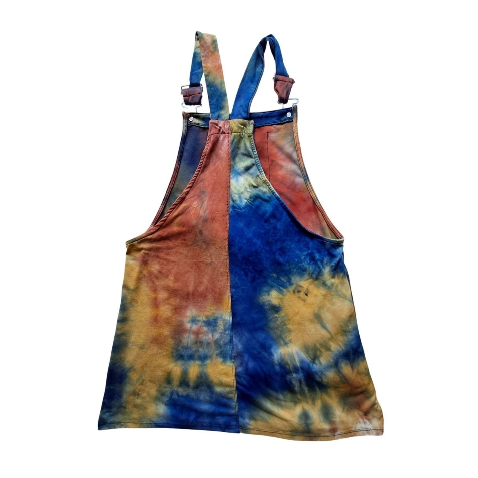 Absolutely Love It Tie Dye Overall Dress Womens Medium Multicolor Pinafore Mini