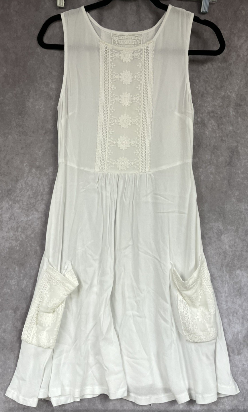 Pink Martini Collection The Venus Dress White Sleeveless Size XS DR-71681 NWT