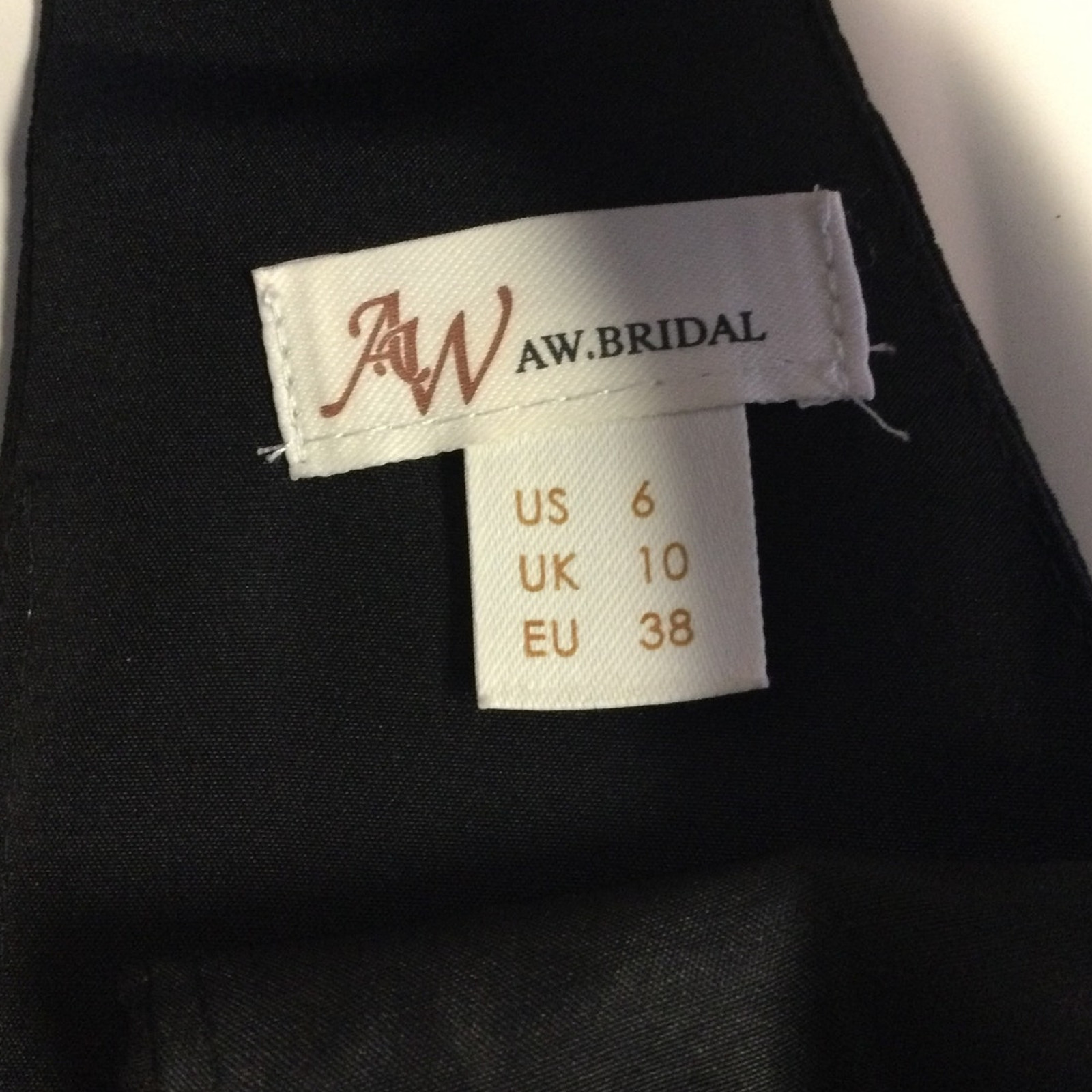 AW BRIDAL 6 S black chiffon Raja bridesmaid faux wrap tulip midi dress NEW B37