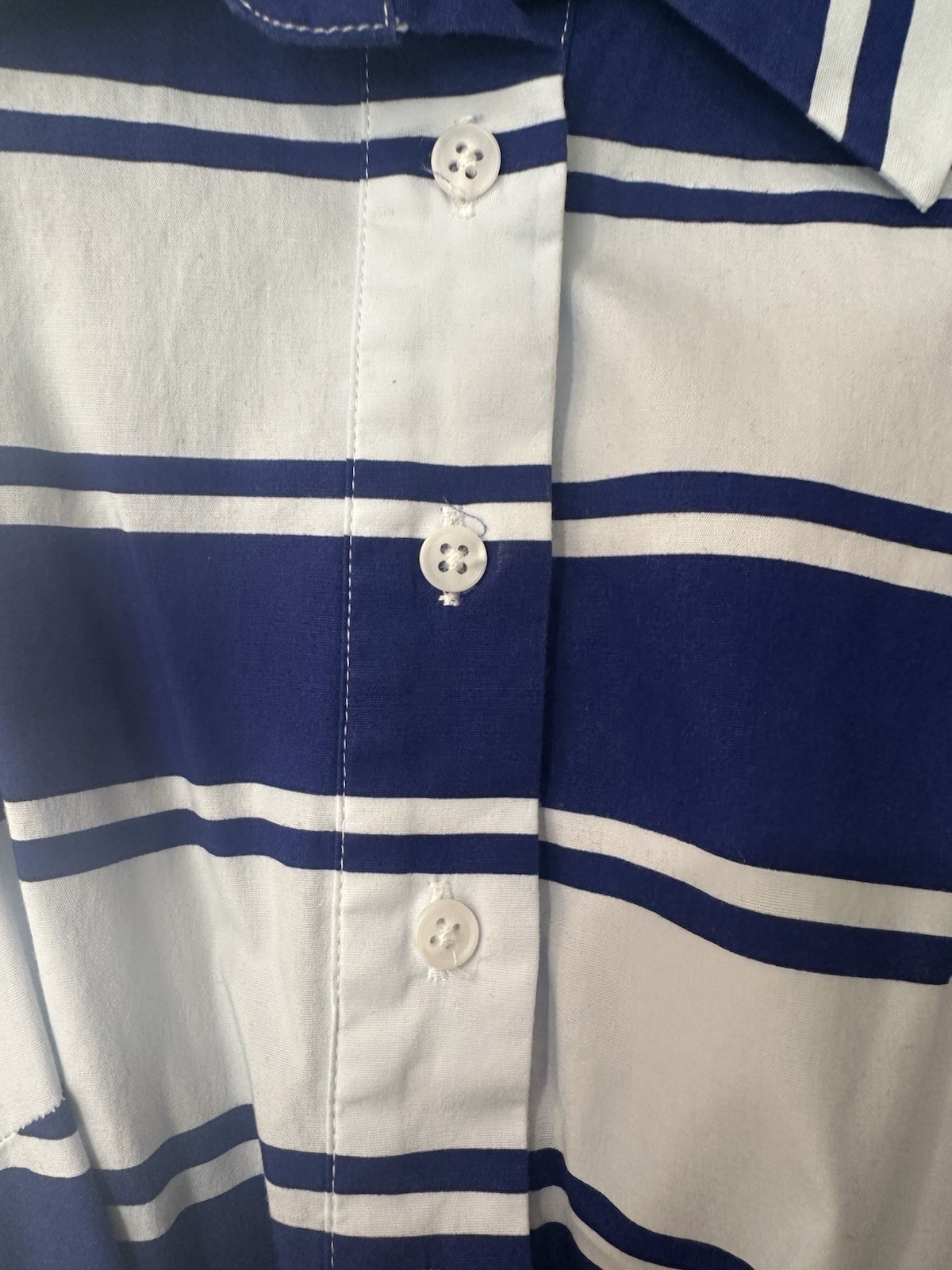 Milly Blue Striped Button Down Lightweight Dress – 6