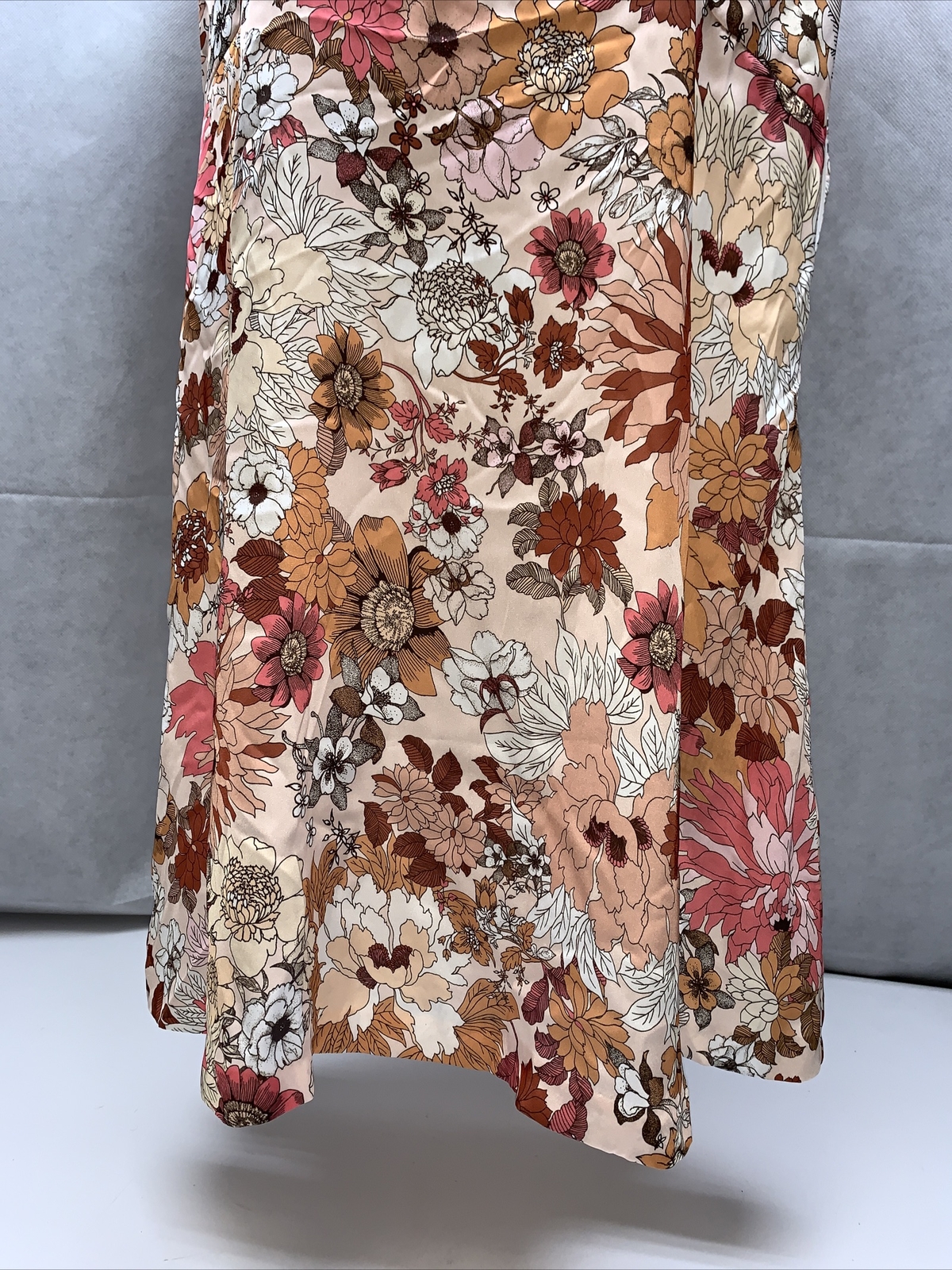 Daisy Drive Floral Trapeze Pullover Dress Womans Size L Autumn Fall KG