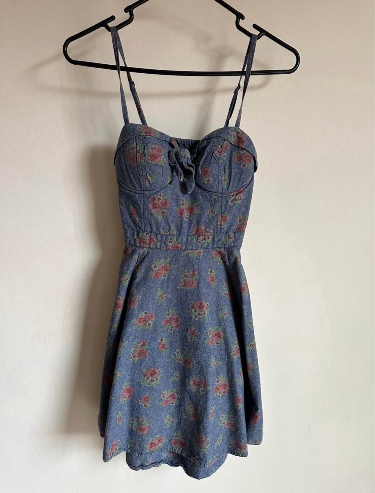 Jessica Simpson Floral Chambray Bustier Summer Dress / Womens S