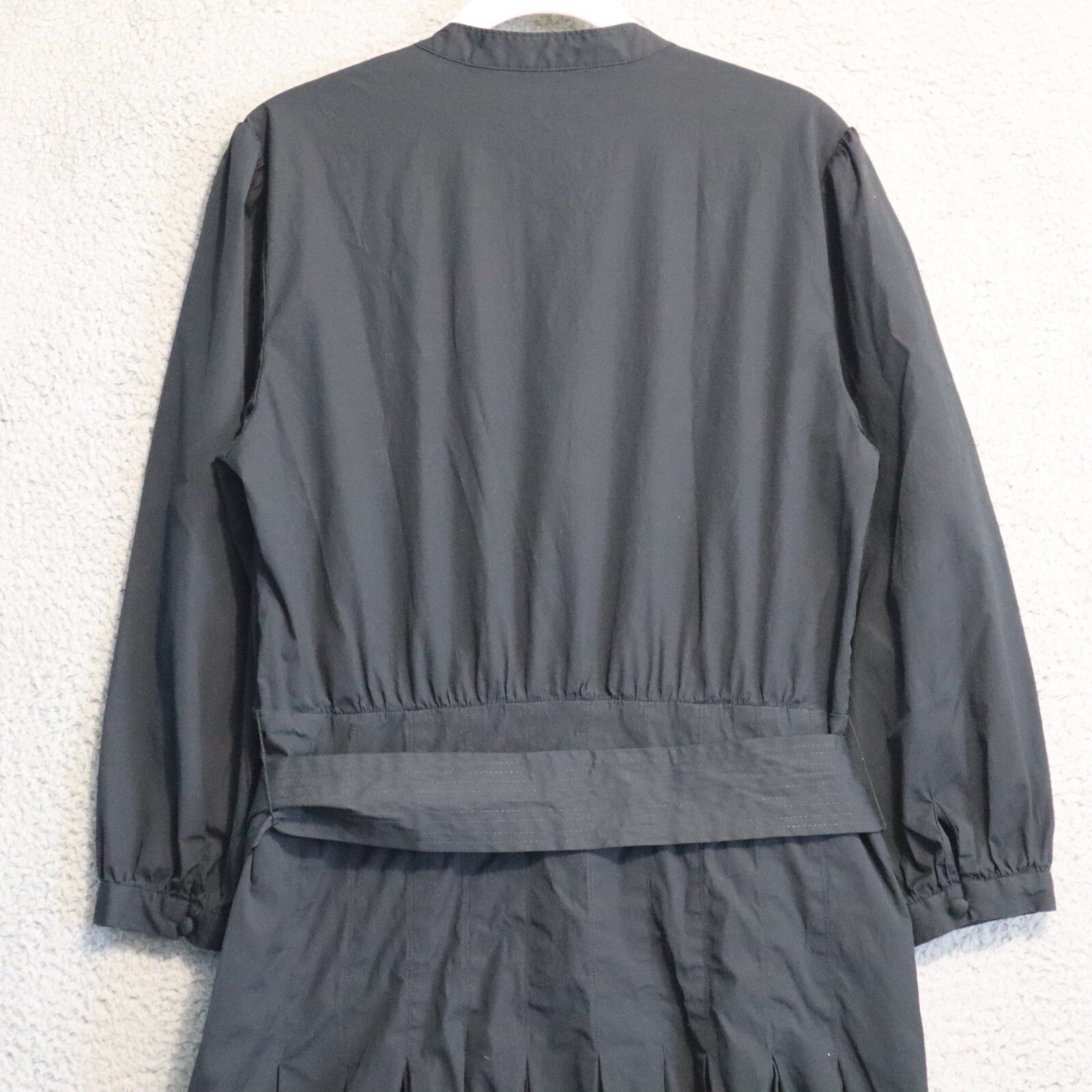 Veronica Beard Dress 14 Black Midi Button Belted Izie V Prairie Lined Boho