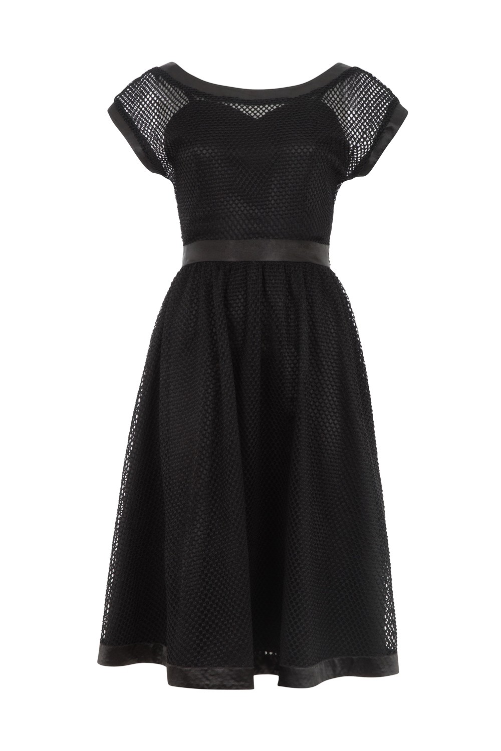 VOODOO VIXEN RETRO PIN UP GOTHIC SEXY NET RAYE MESH FLARE BLACK DRESS DRA8172