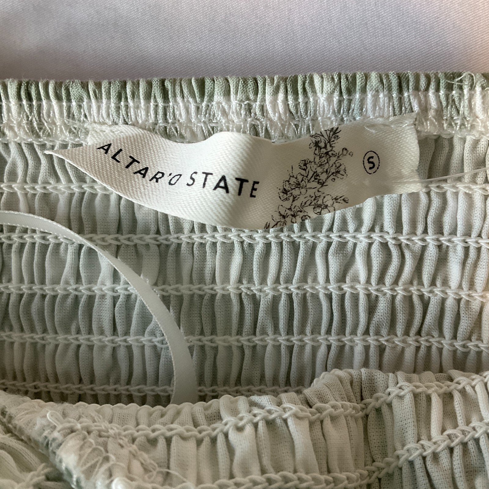 Altard State Maxi Dress Womens Size S Green White Spaghetti Straps Lined Stretch