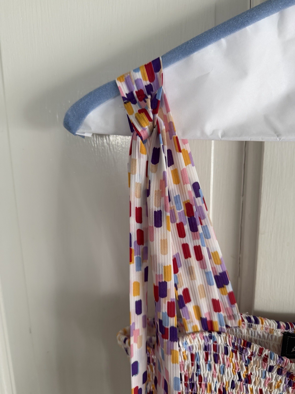 Sam Edelman Women’s Smocked Tiered Midi Dress Multicolor Abstract Print Size 2