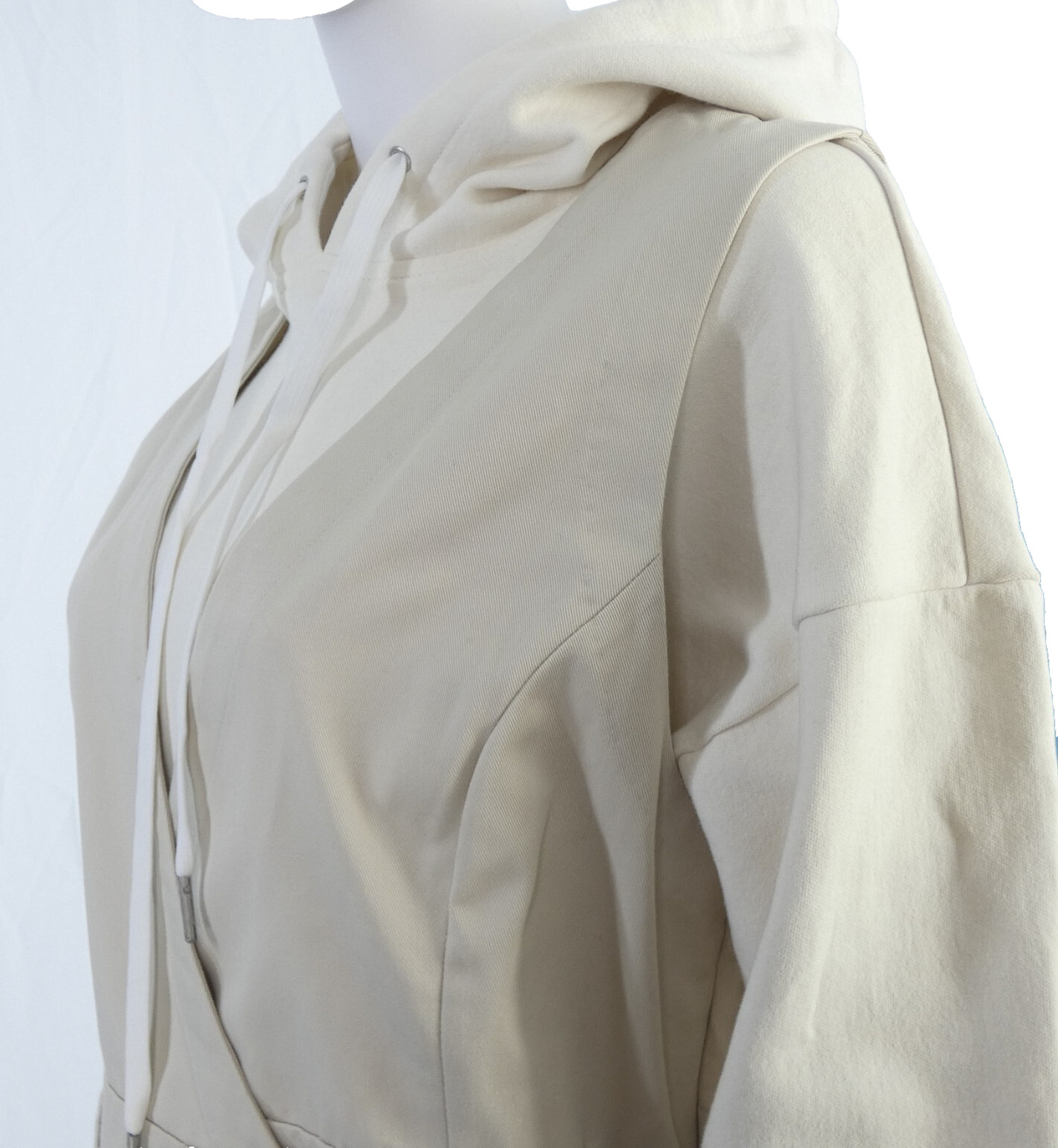 Initial LAyered Trench Coat Hoodie Dress Beige Japanese Street Style Designer M