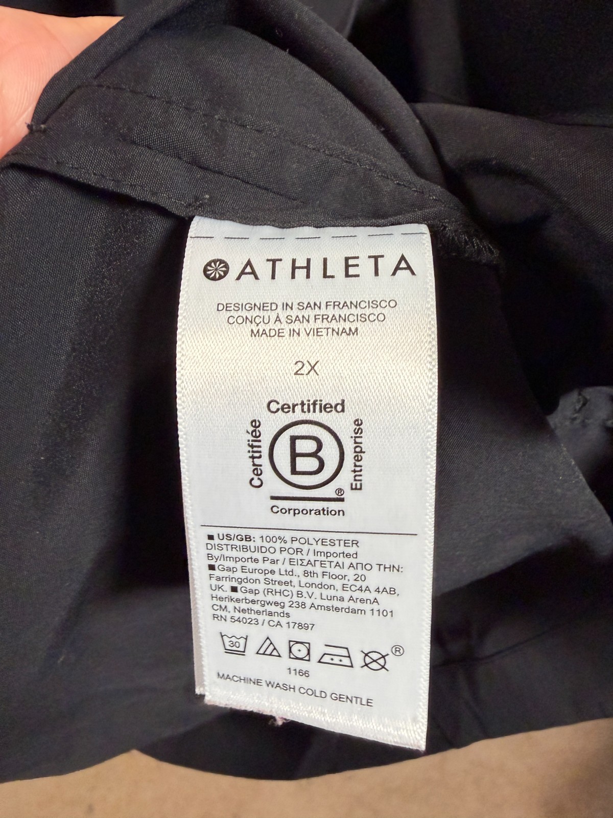 Athleta Topspin Dress Size 2X Black Travel Athleisure Active Sporty Casual