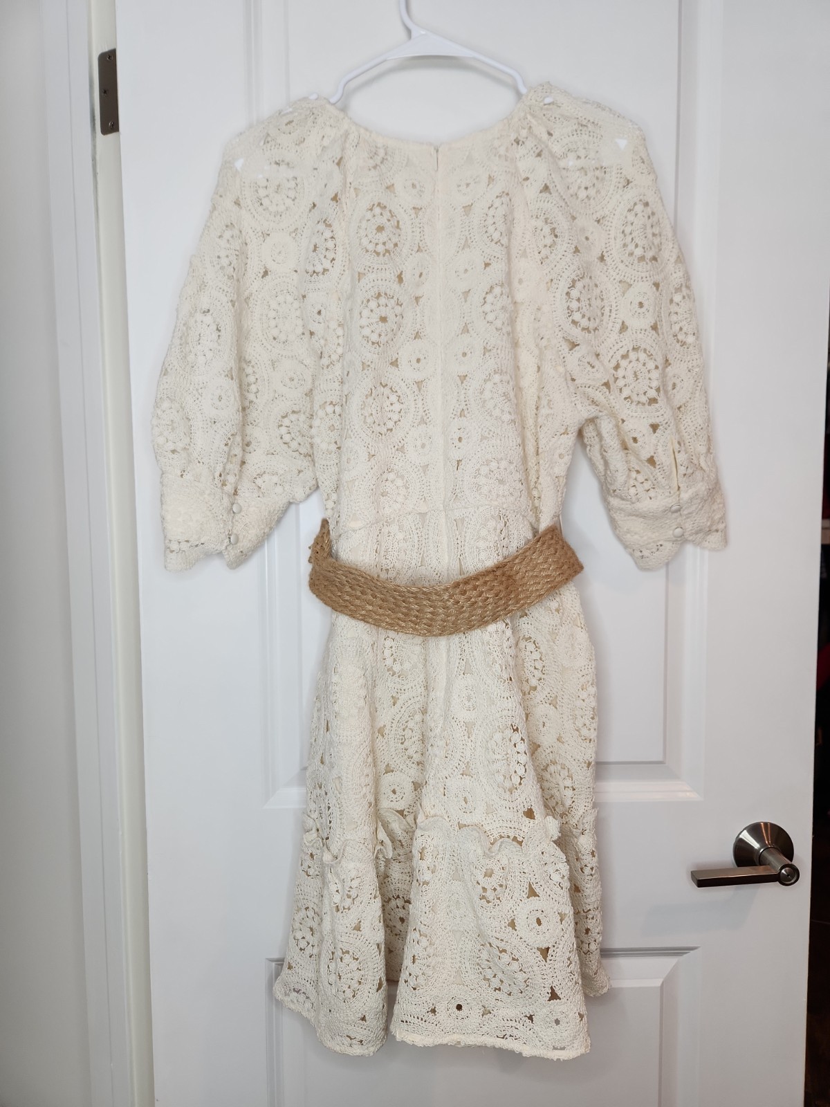 Ted Baker Susena Cream Crochet Lace Lined Mini Dress Sz 12 Women’s Lined