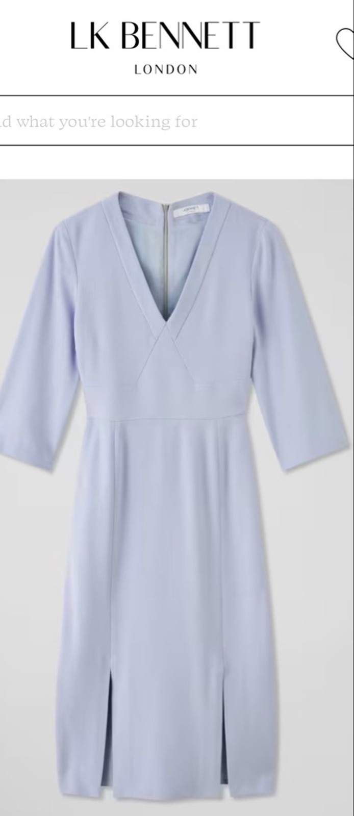 NWT LK Bennett Sky Blue Crepe Dress with Lenzing Ecovero Viscose, Size 4
