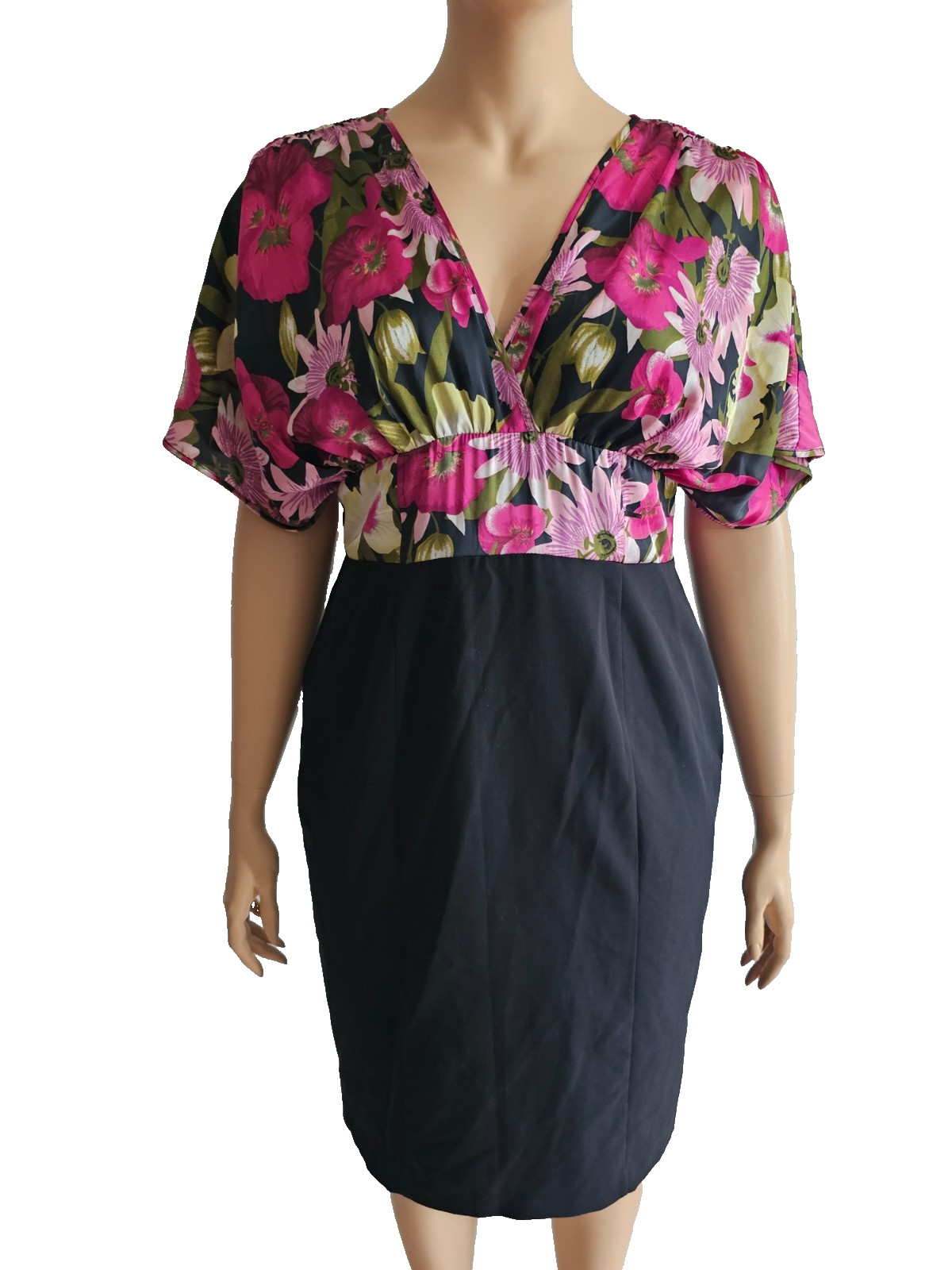 Star by Julien Macdonald size 46 shift dress 2in1 sexy elegant kimono sleeve flowers