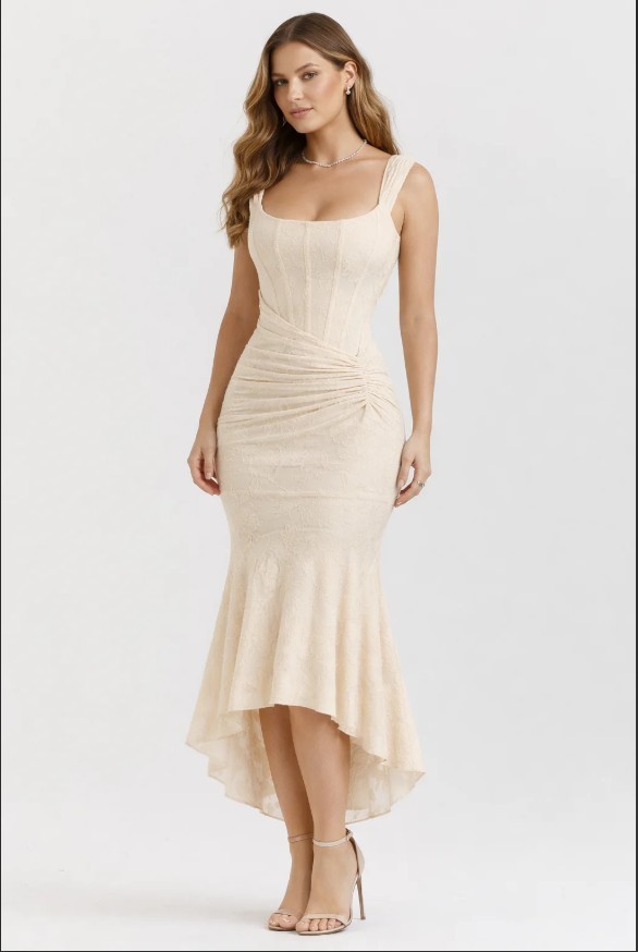 Wedding/Engagement Dress “The Aurelia Floral Dress by Aurora Noir” – Sz M