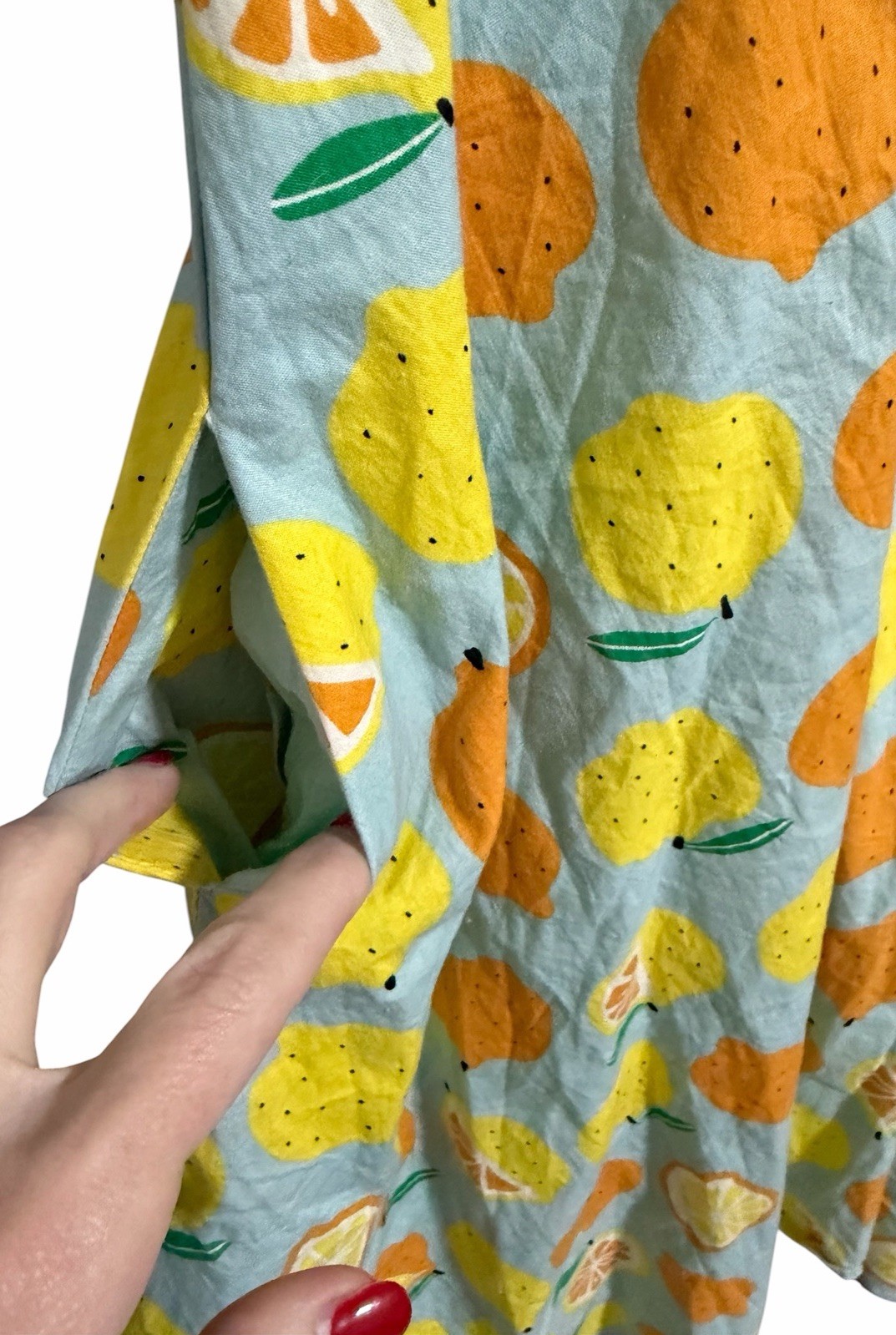 Teeberry & Weave Novelty Fruit Eclectic Art Flare Retro Dress Women’s Size Small