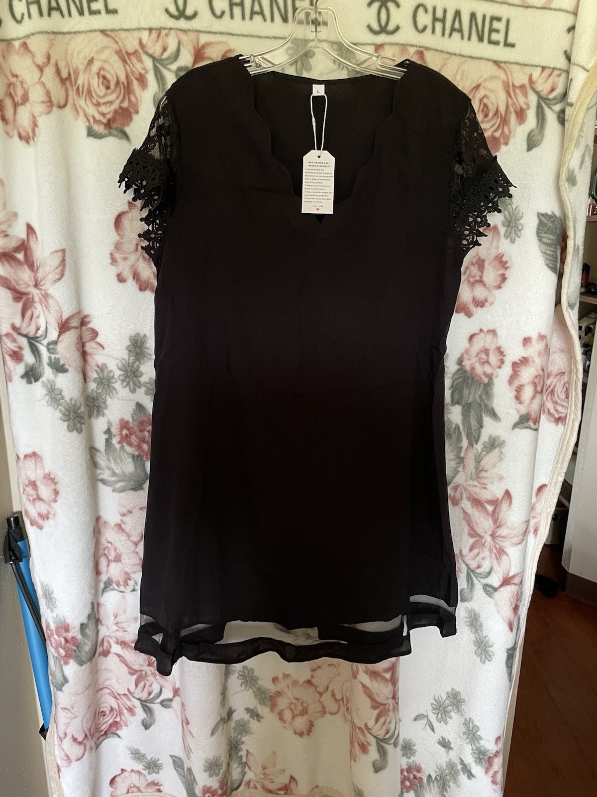 Unbranded Black Linen Like Size Large Black Dress