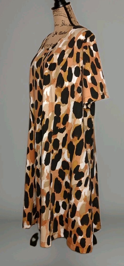 Jessica London – Flattering A-Line Animal Print Knit Dress – Women’s Size 24W