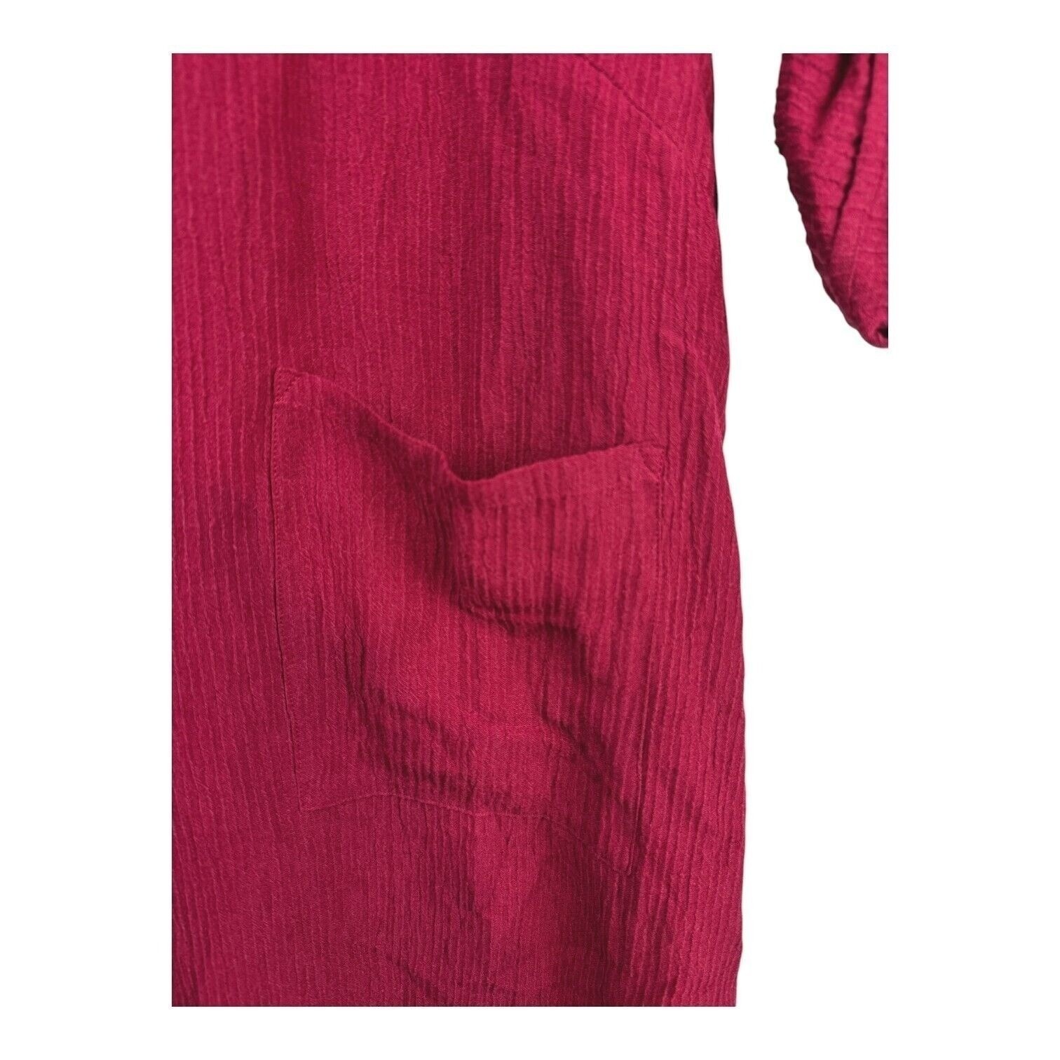 Soft Surroundings Everly Guaze Berry Midi Dress Sz Large Lagenlook New W/Tags