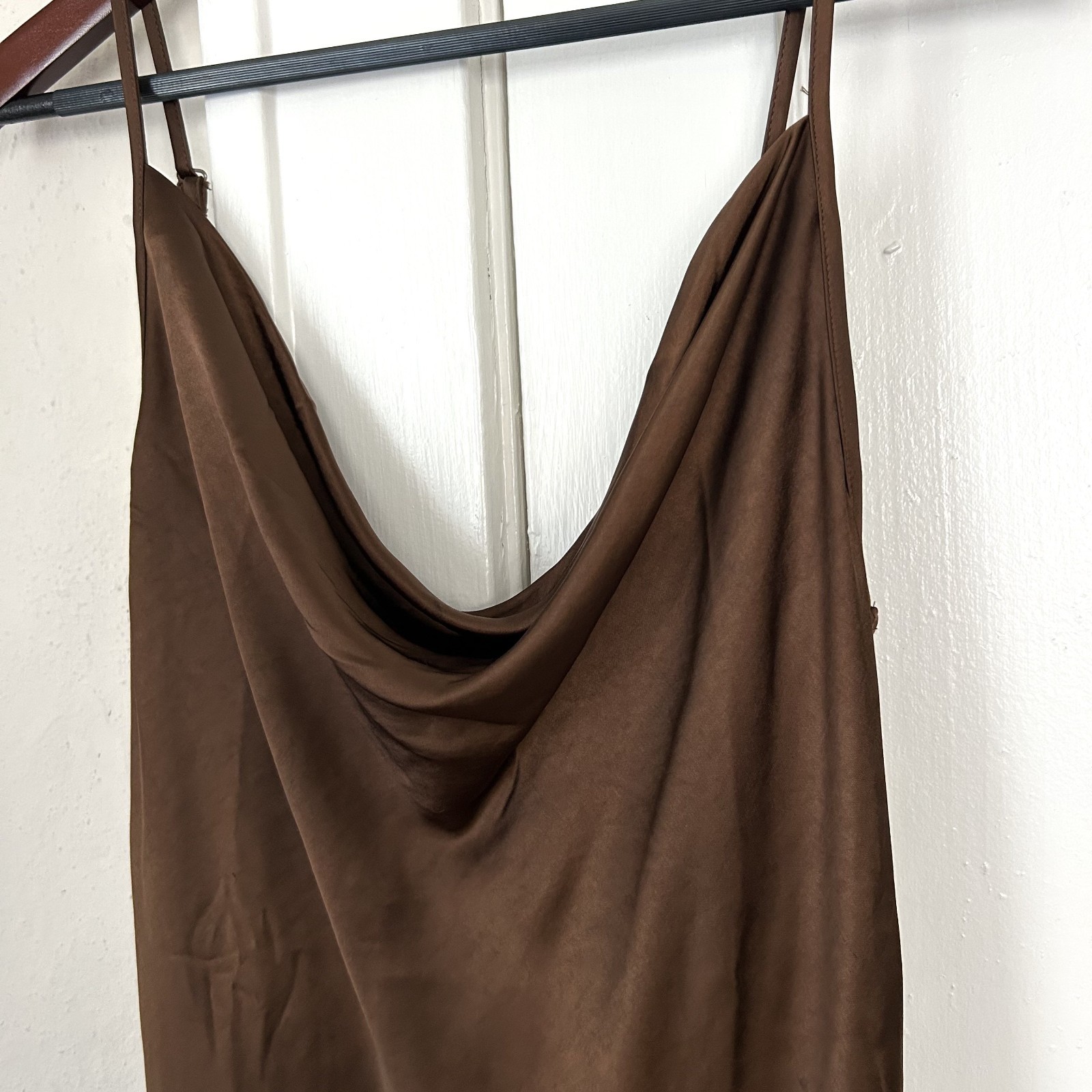 Motel Rocks Slip Dress Satin Brown Mini Cocktail Party Satin – Size S