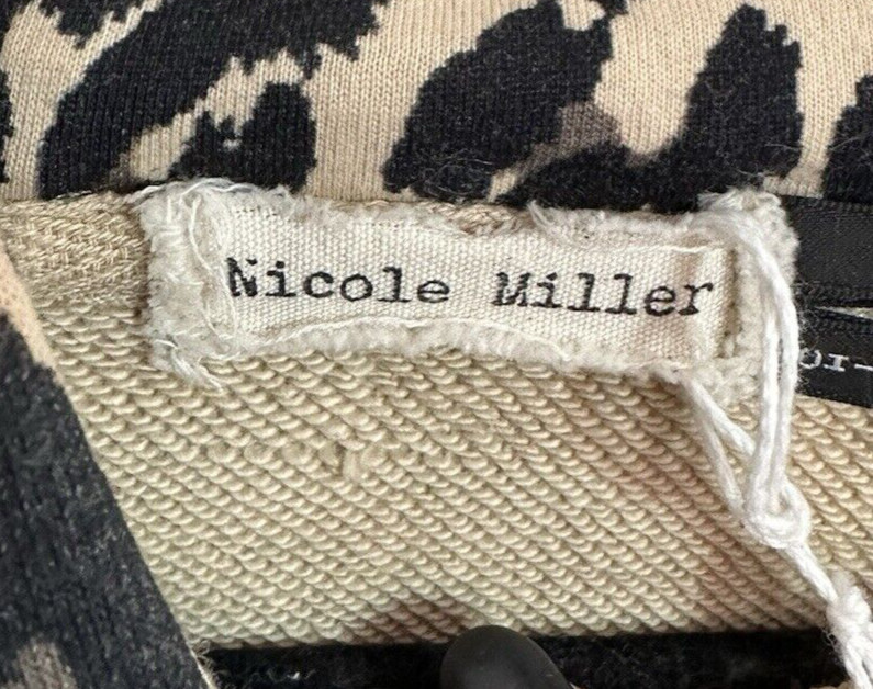 Nicole Miller Cheetah-Print Hooded Sweatshirt Mini Dress, Small