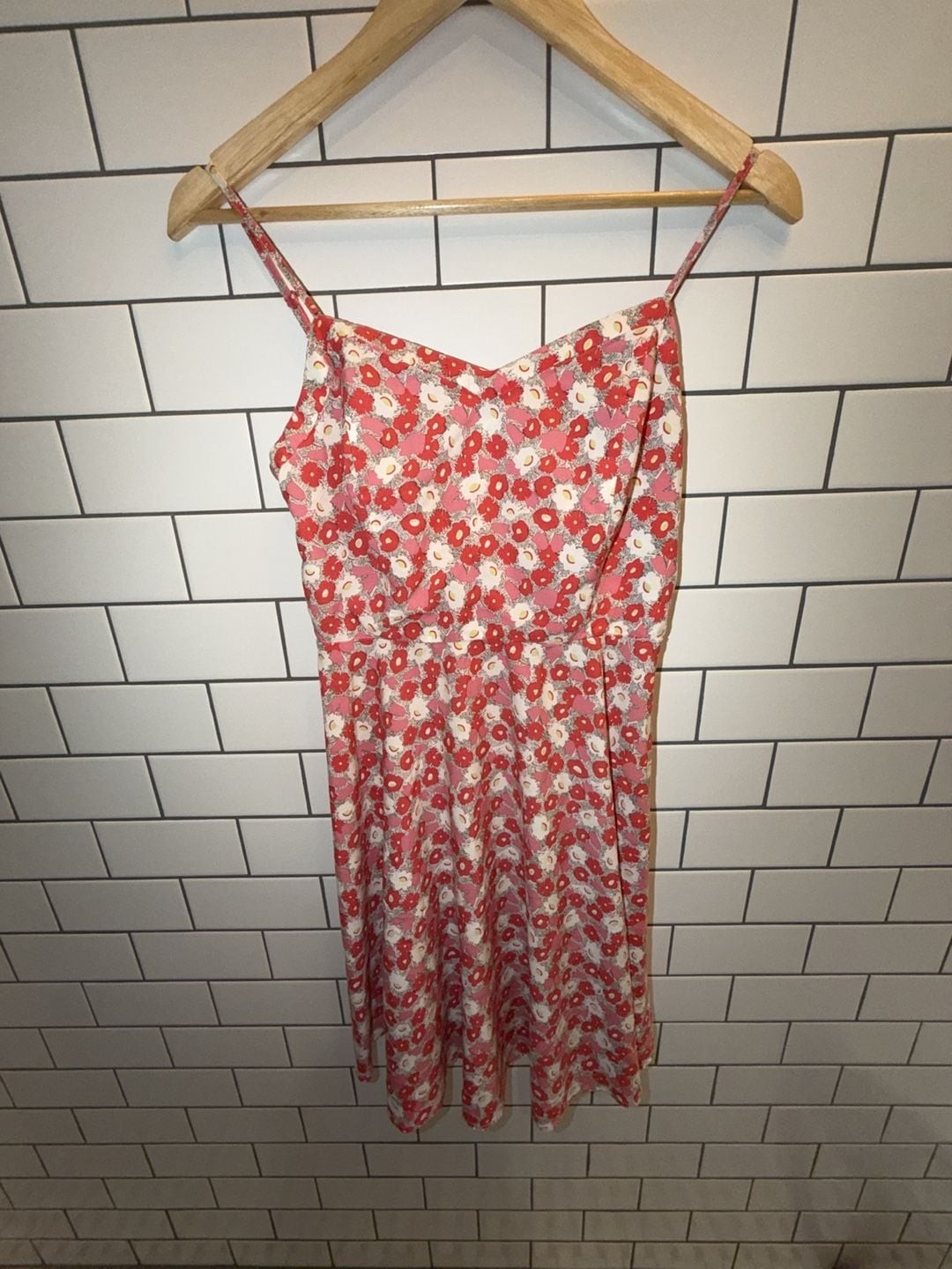 Old Navy Red and Pink Floral Spaghetti Strap Sundress