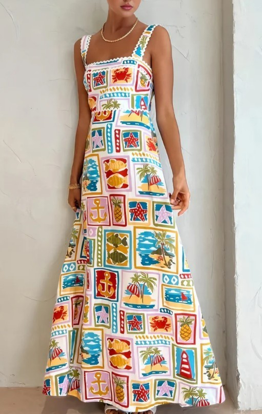 Commense Graffiti Print Sleeveless Maxi Dress – NWT – Size M – Retail $52