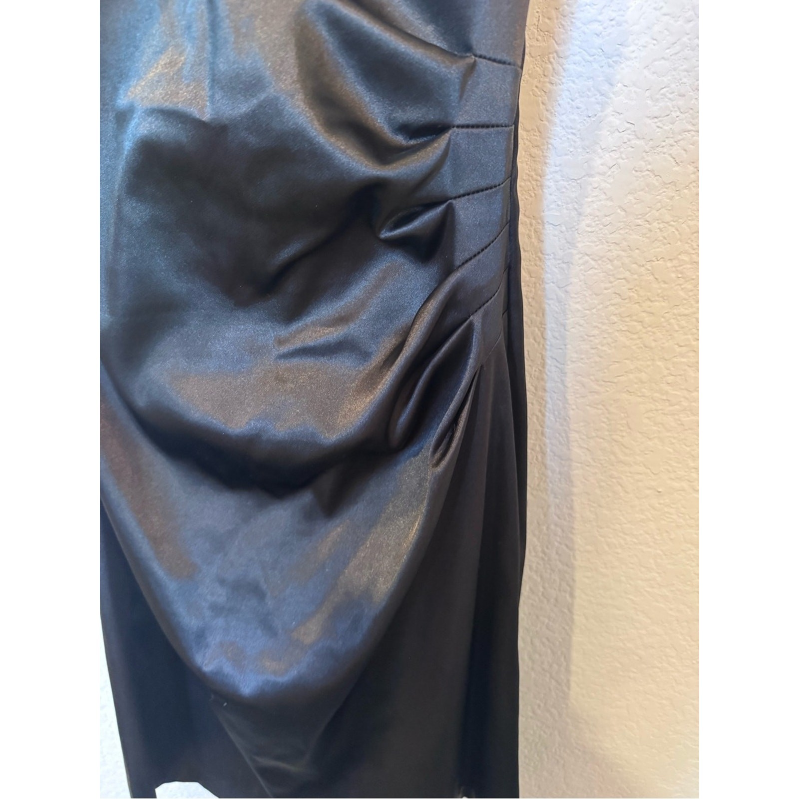 Little Black Satin Halter Mini Dress | Halter Deep V Cocktail Party Dress