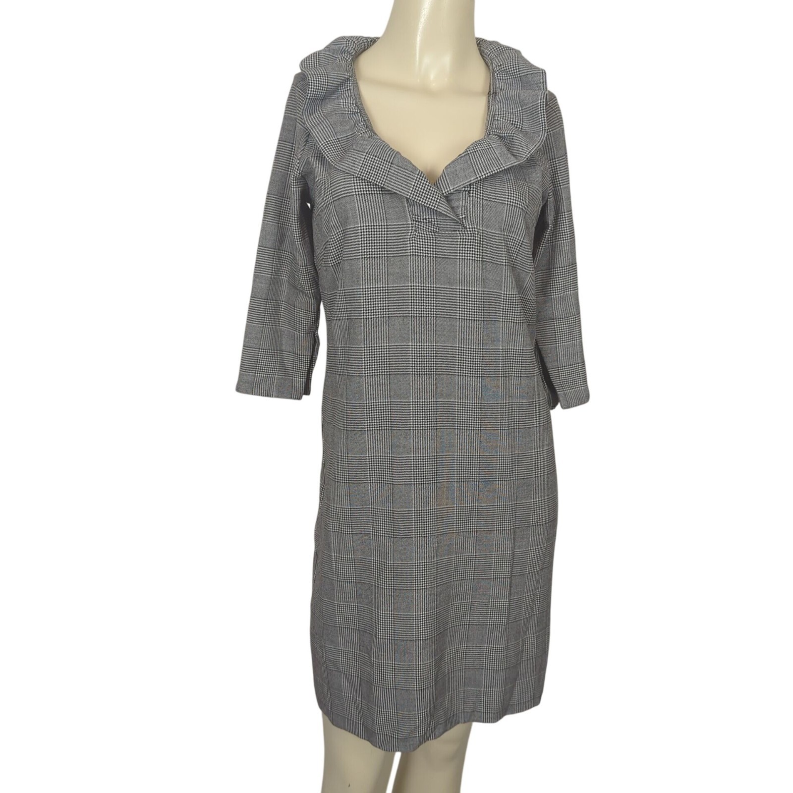 Gretchen Scott Dress black white size 0 / 2 Shrimp Wall Street Ruff Neck