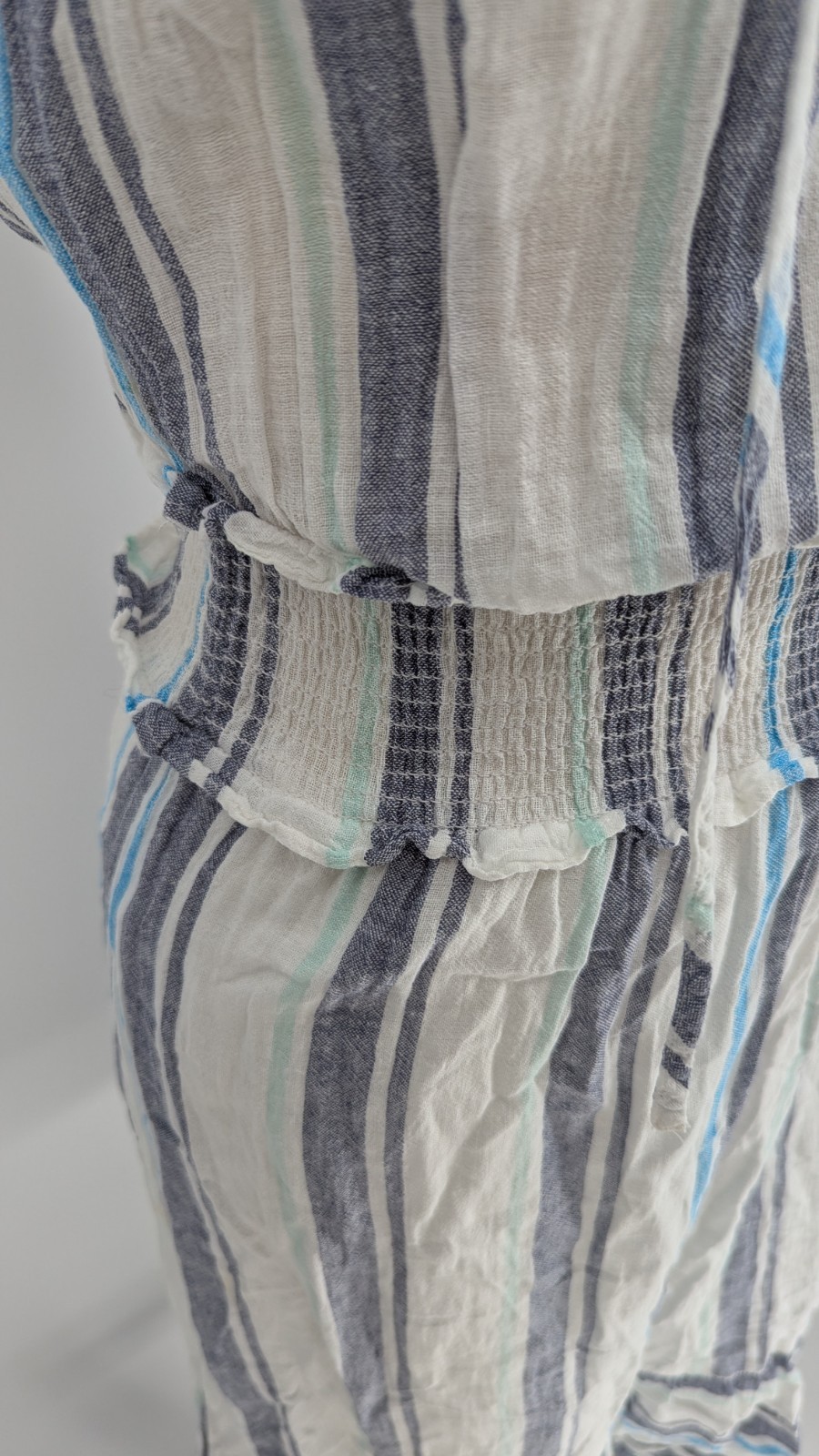 Rails Ashyln Aegean Blue Striped Blouson Dress size XSmall nautical preppy