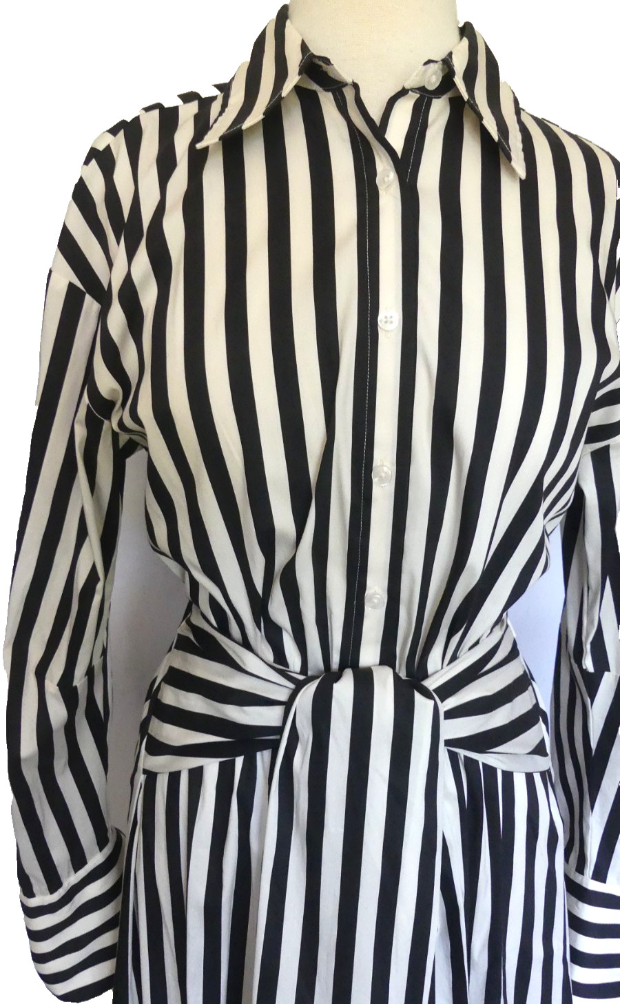 Simon Miller Maxi Inna Poplin Dress Black White Striped US Med Style # W45793170