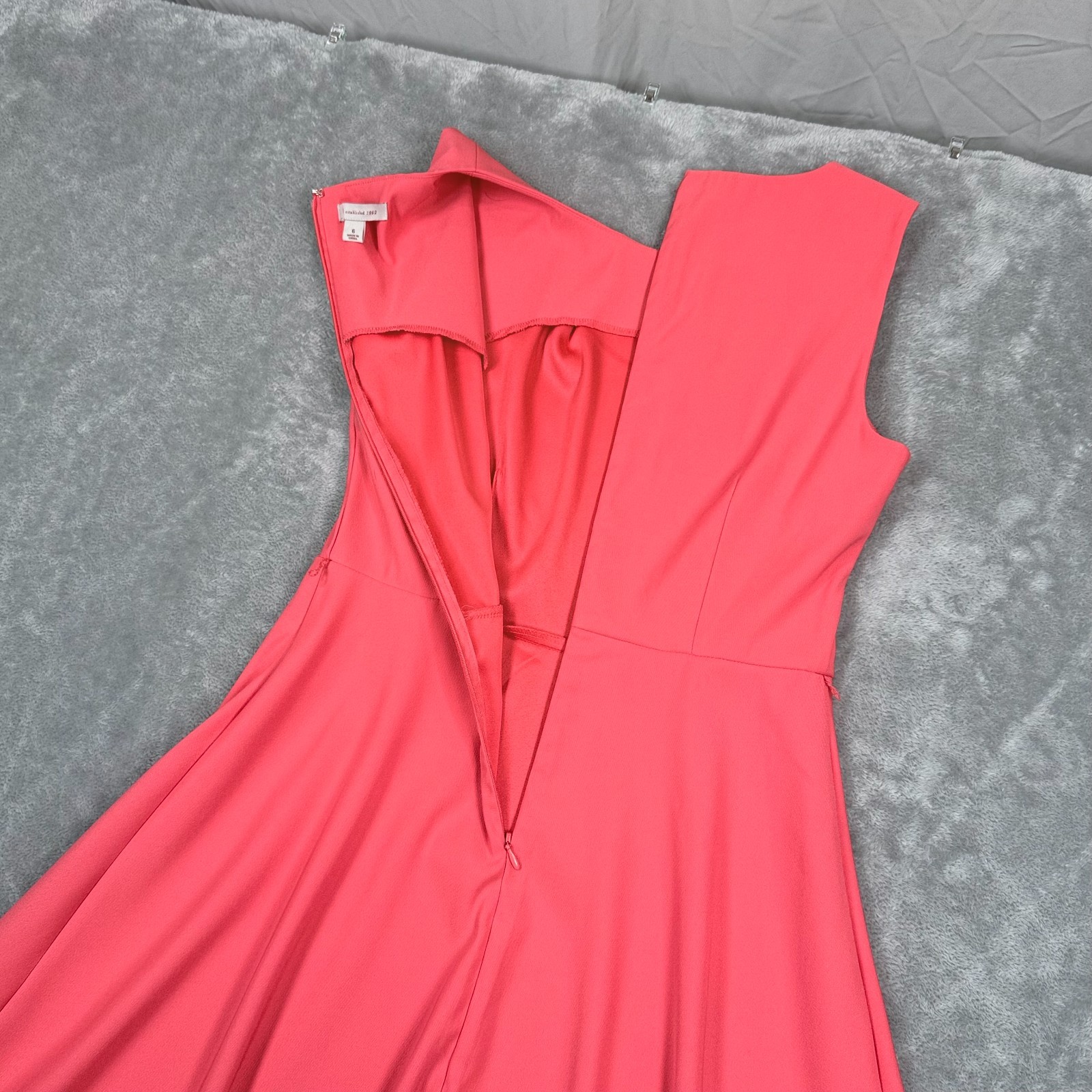 DB Established 1962 Sleeveless A-Line Dress Womens 6 Coral Pleated Fit & Flare