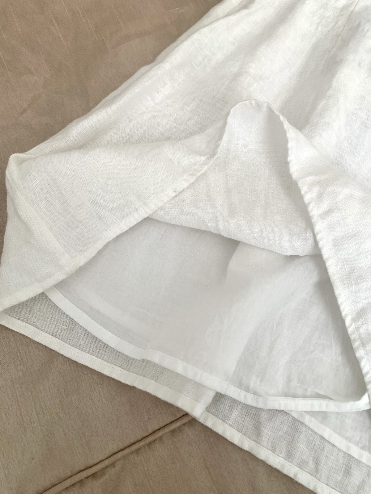 Reformation Spring Linen Mini Dress Bow Detail Puff Sleeves White Size 4