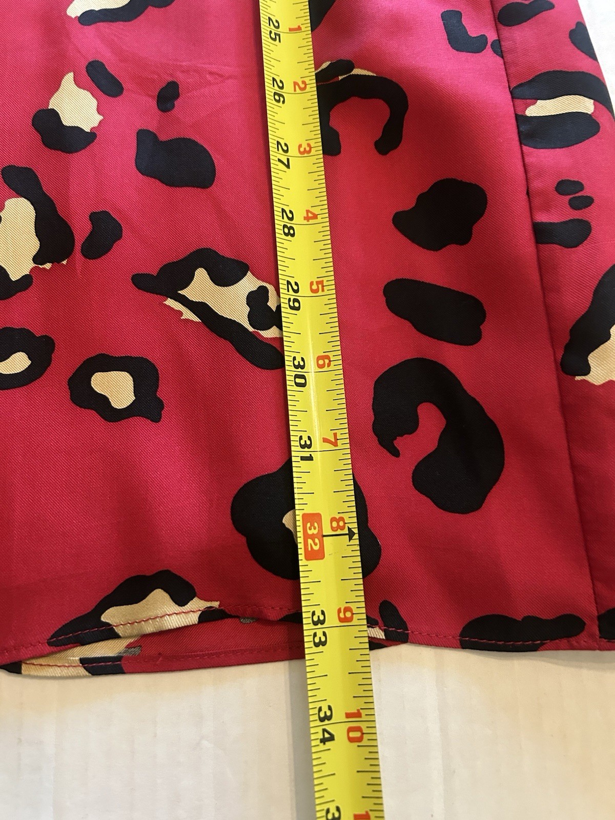 Britt Ryan Dress Red Leopard Print 100% Silk Shift Short Sleeve Lined Size 4 EUC