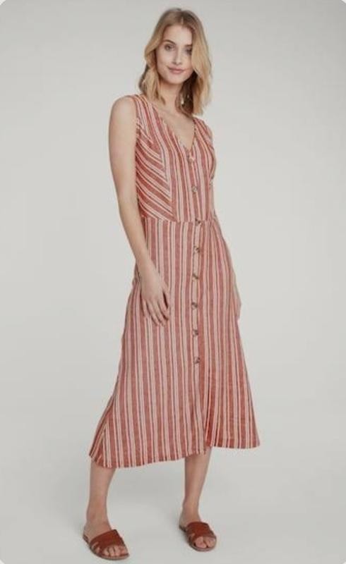 F&F Multicolored Women’s Sleeveless Striped Midi Dress Size 40