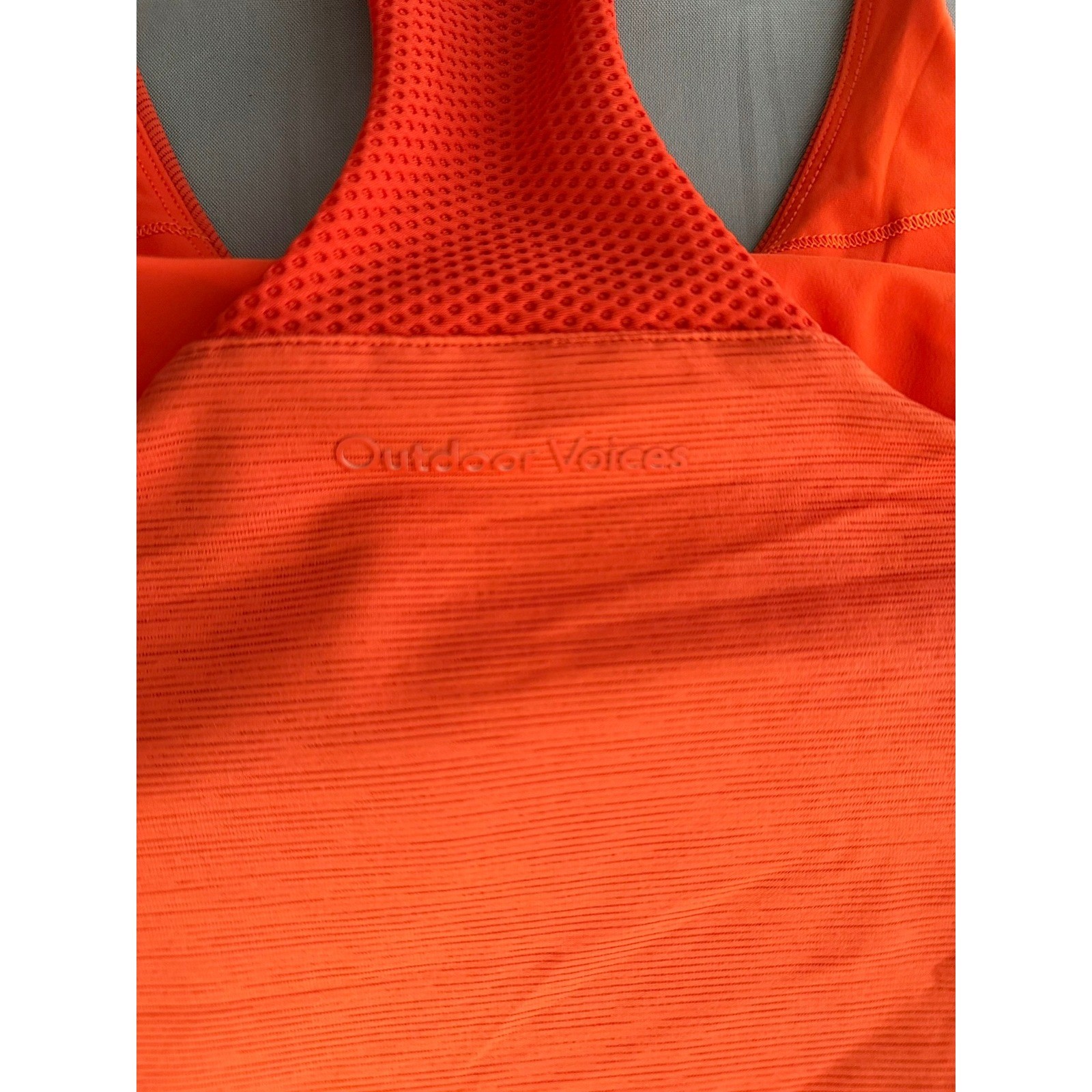 Outdoor Voices Exercise Dress Orange Racerback Mesh Athletic Mini Dress Medium