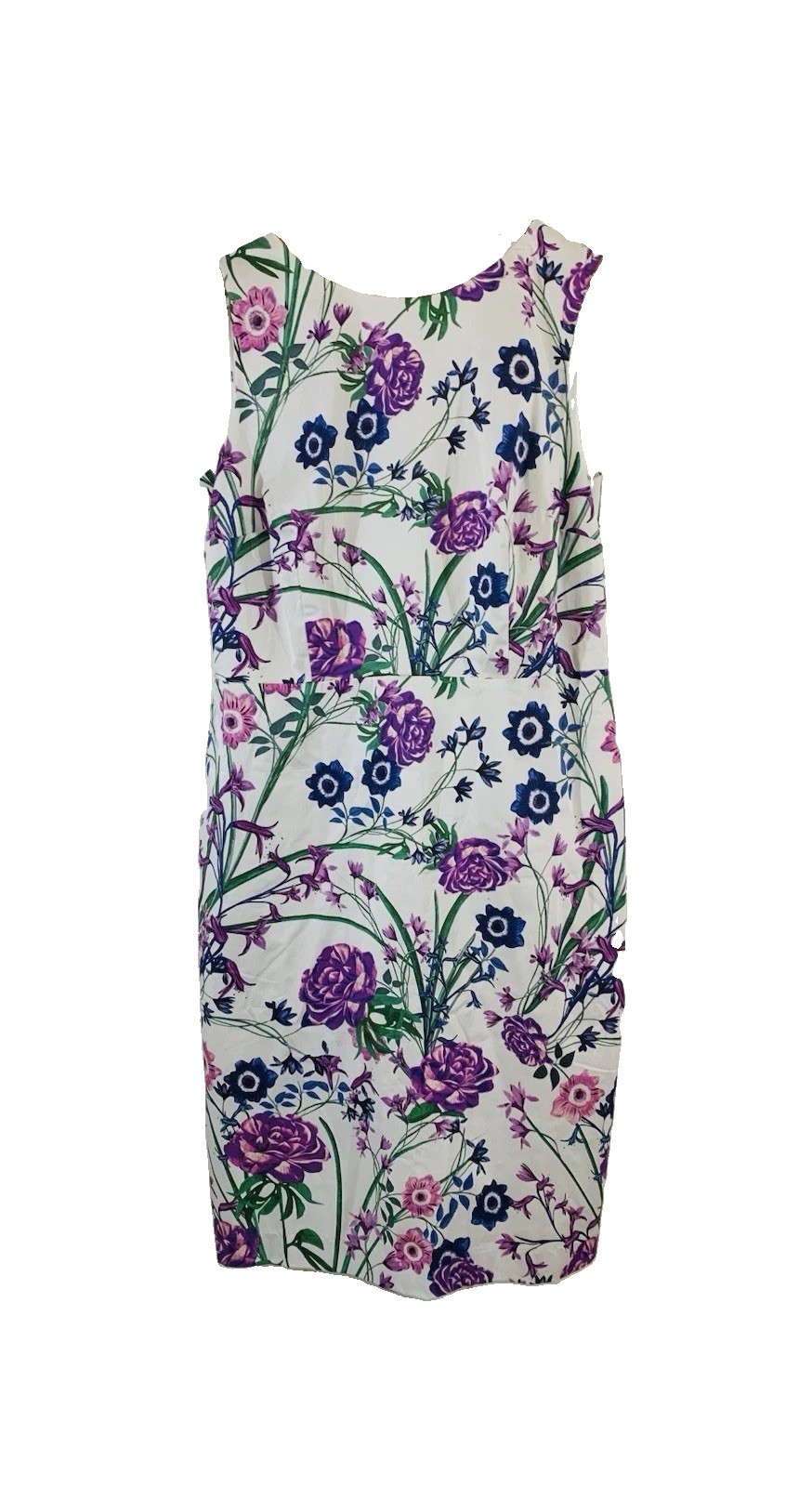 Talbots Women’sSleeveless Dress Size 8 Purple Pink Floral Design W/Green Lined