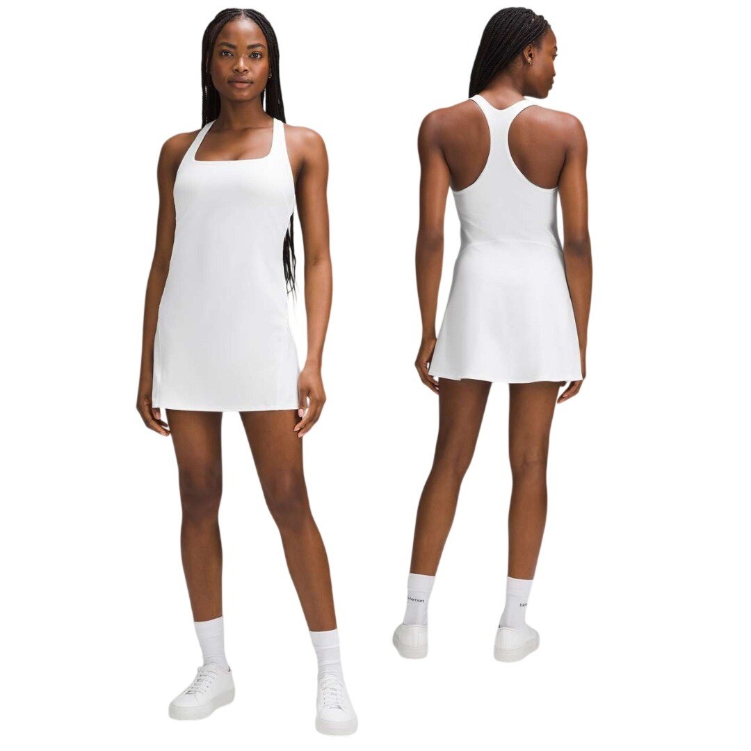 Lululemon Women’s White Lightweight Sweat Wicking Racerback Tennis Dress Size 10