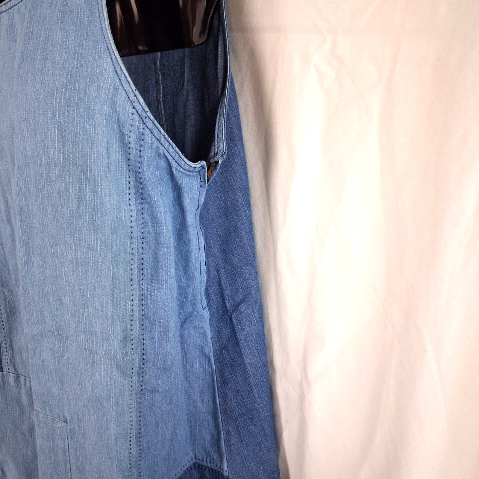 Chelsea & Violet Chambray Blue Sleeveless Pullover Summer Denim Dress Size L