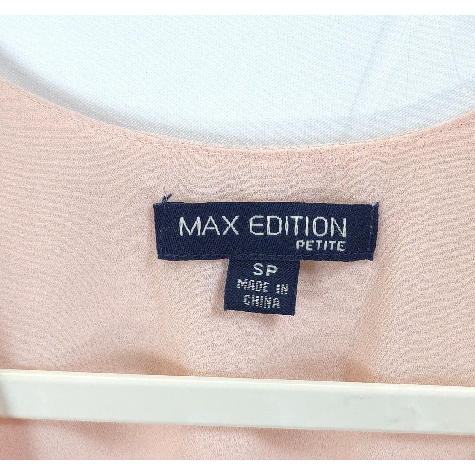 Max Edition Petite Polka Dot Dress Peach Smocked Waist Fit Flare S Feminine Chic