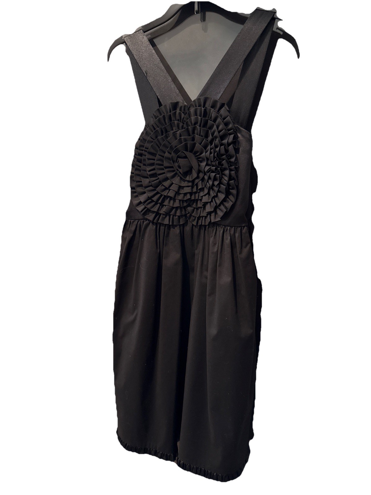 Burlapp S Black Silk Dress Tie Tiered Ruffle