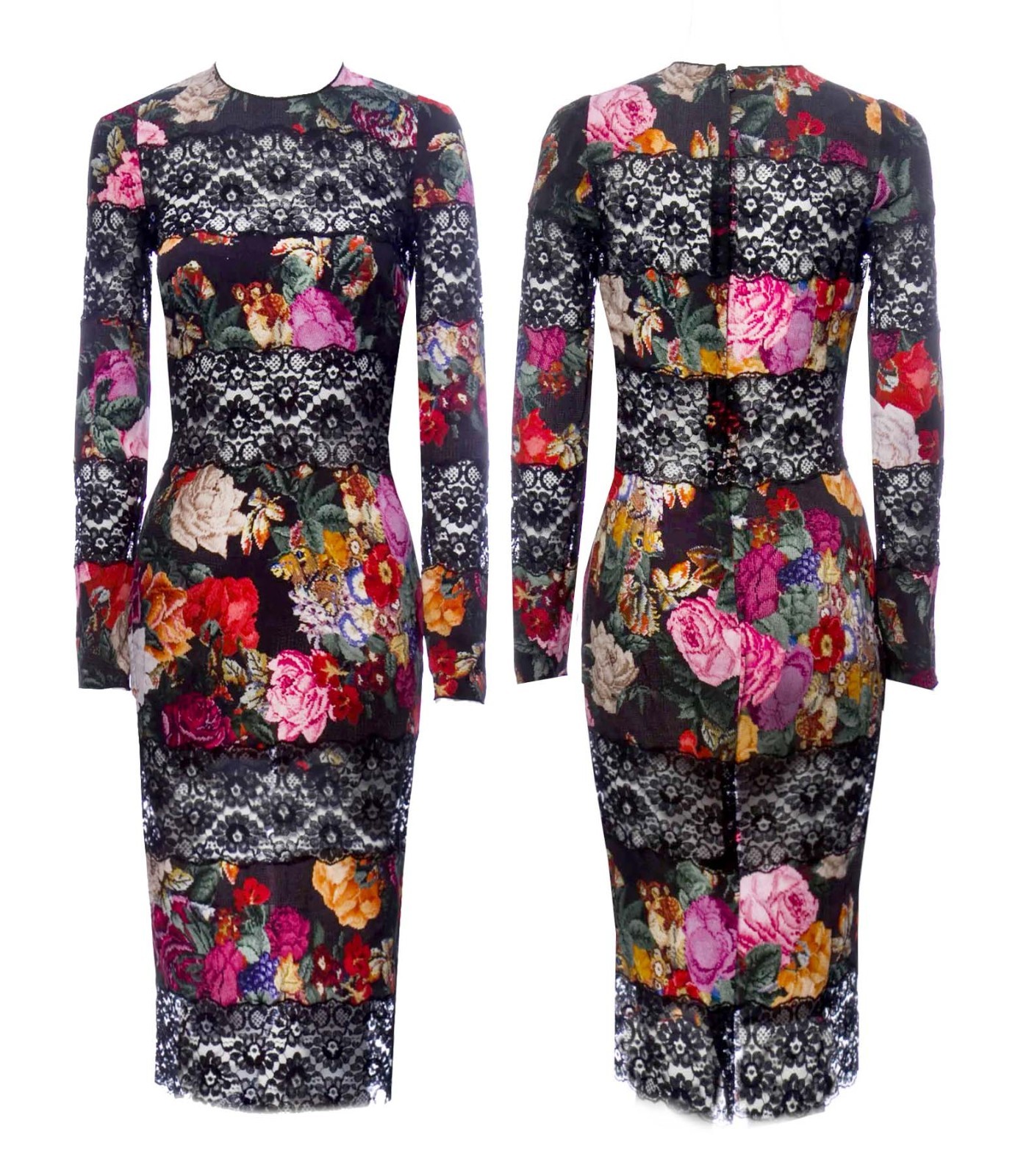 SALE! $10,500 STATEMENT! DOLCE & GABBANA Floral Dress scoop neck size 42