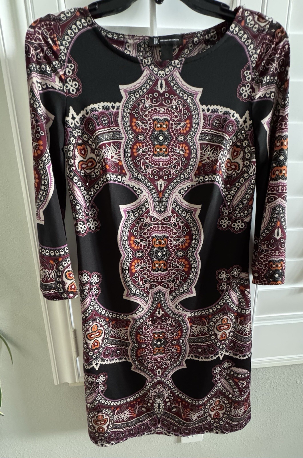 Beautiful XS INC International Concepts 3/4 Sleeve Dress Boho A-line fits a 2-4