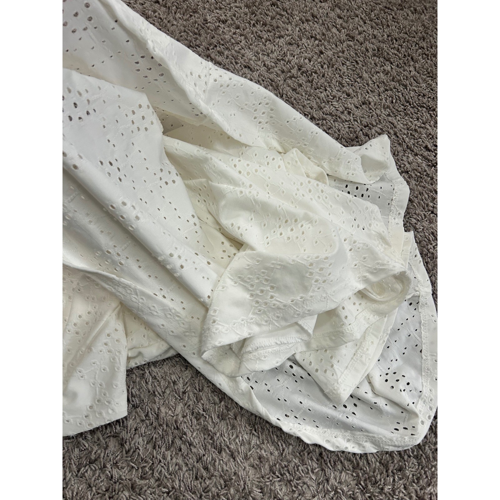 J for Justify White Eyelet Wrap Mini Dress Flirty Summer Beach Vacation S