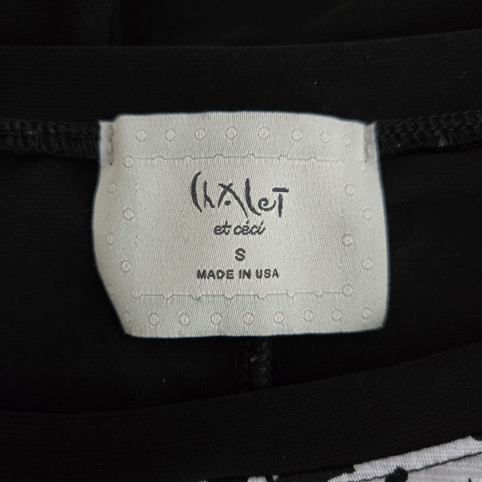 Chalet et Ceci Black White Dress Size S Abstract Asymmetrical Artsy Lagenlook